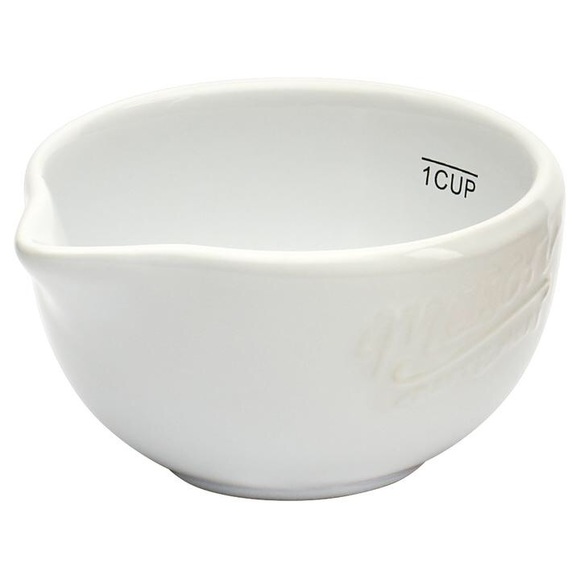 5 Pc Stoneware Batter Bowl & Measuring Cup Set - Picture 5 of 7